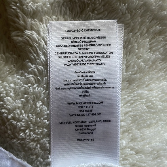 MICHAEL by Michael Kors White T-Shirt Dress with detailed embellishments- Size 8 - Picture 8 of 9